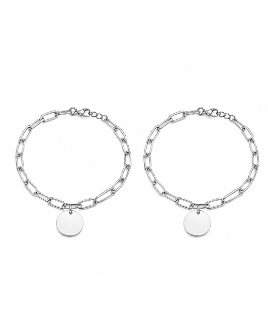 Set Pulsera Eslabones 15mm Personalizada