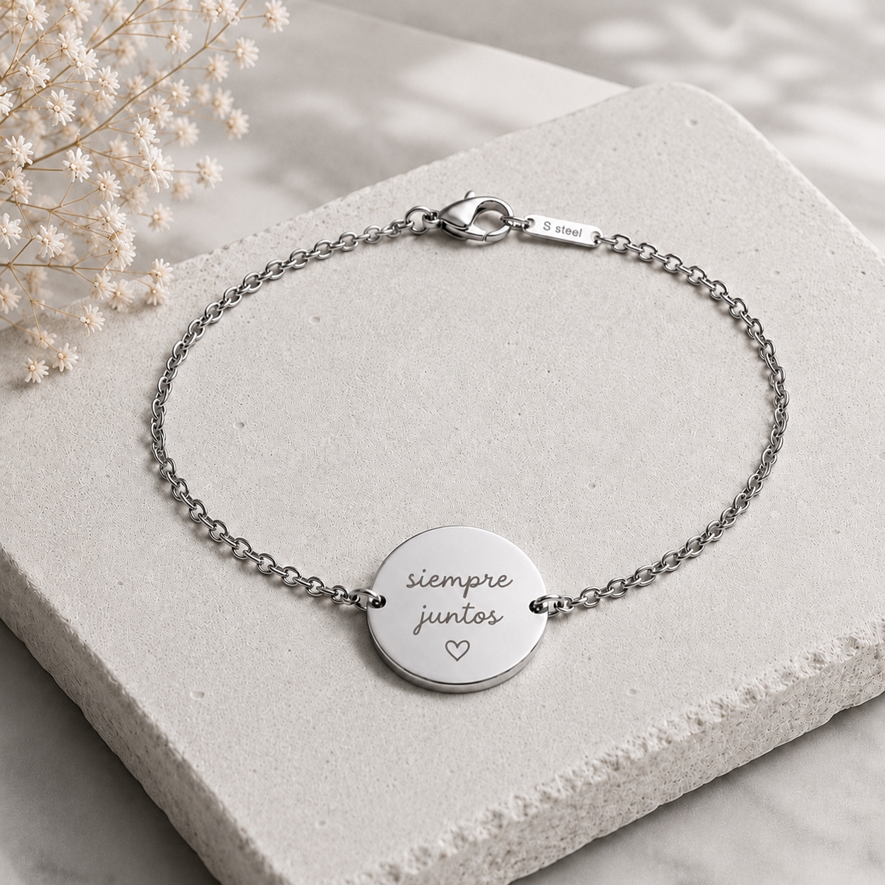 Para Siempre | Pulsera Redonda Personalizada 20 mm✨