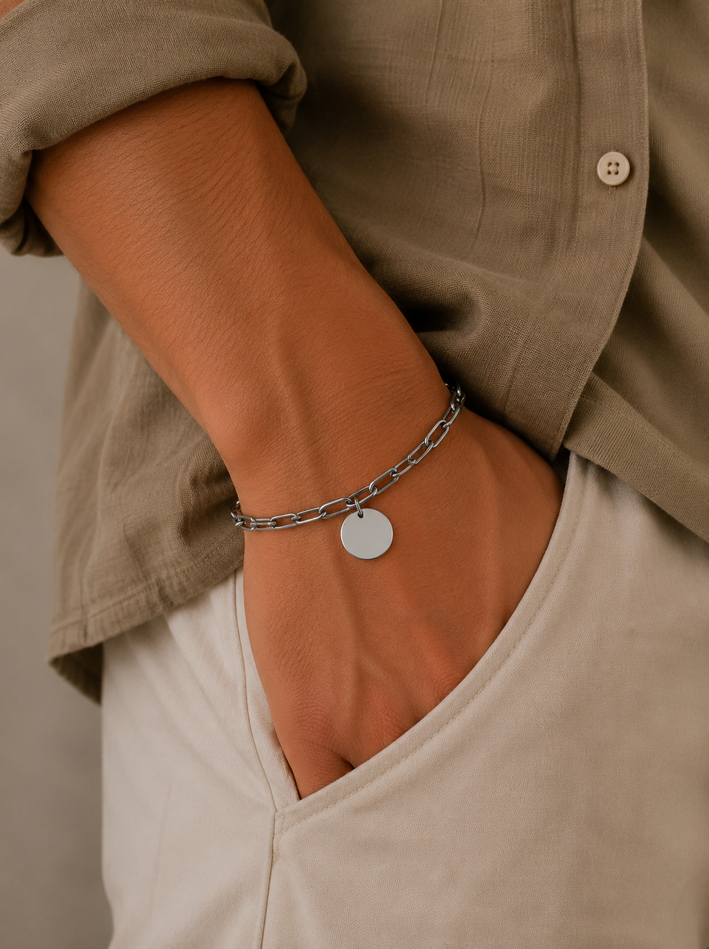 Pulsera Eslabones Pet Lover Grabada 15mm - Ocean Silver Studio