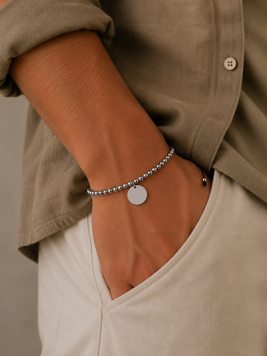 Pulsera Full Balls Grabada 15mm