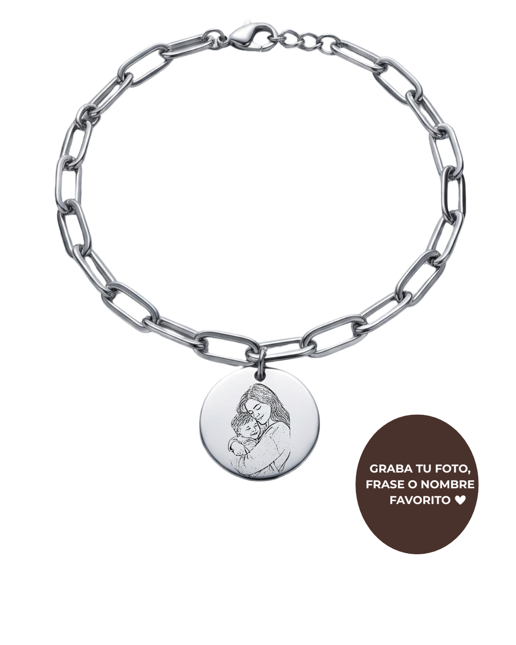Pulsera Eslabones Grabada 15mm