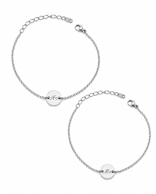 Set Pulsera Inicial 10mm Personalizada