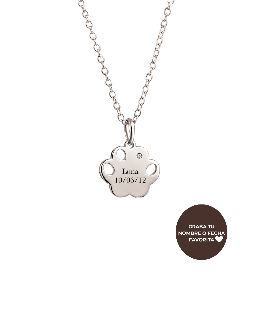 Collar Huella Perrito Personalizada 15x15mm