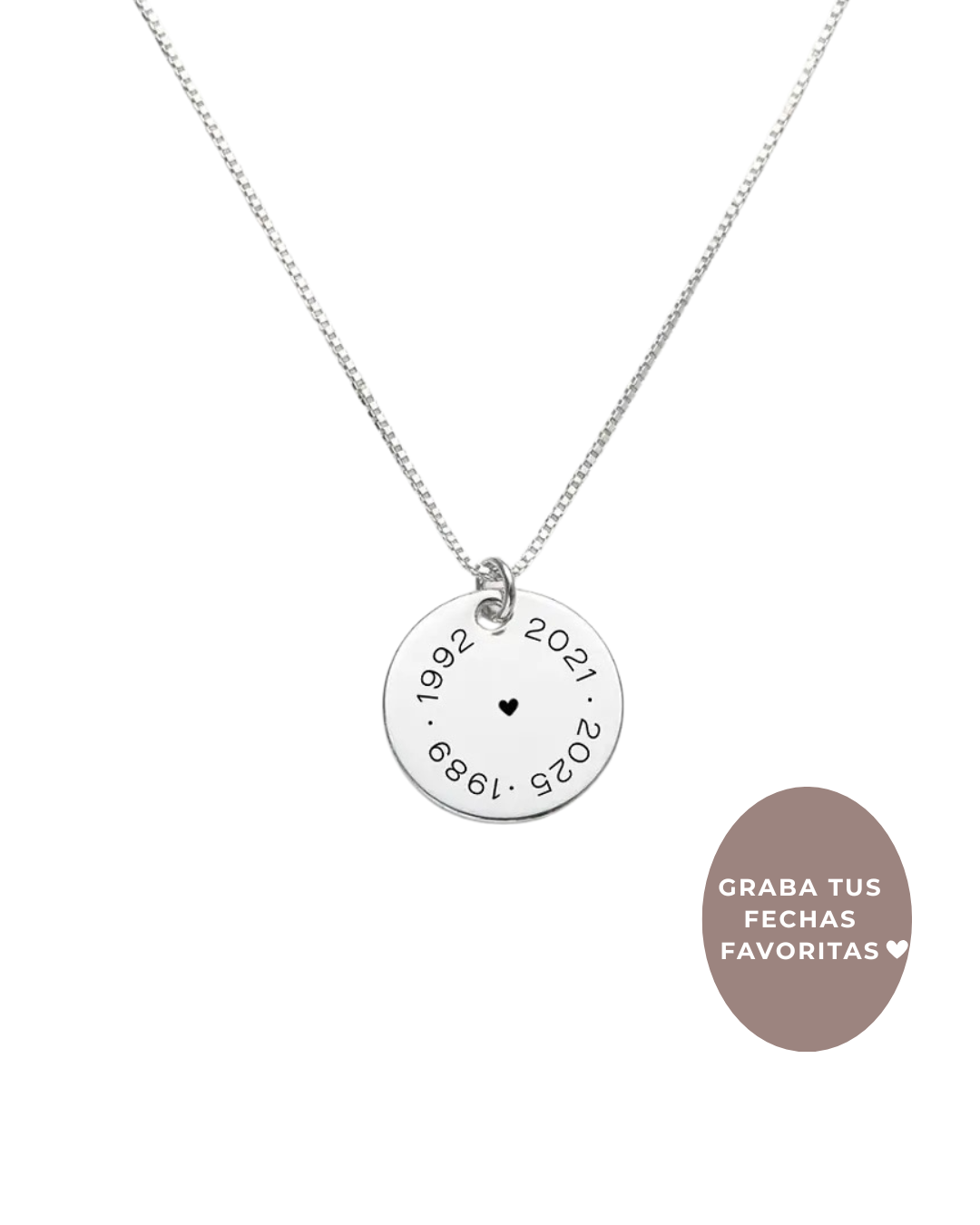 Collar Fechas + Medalla de 15mm