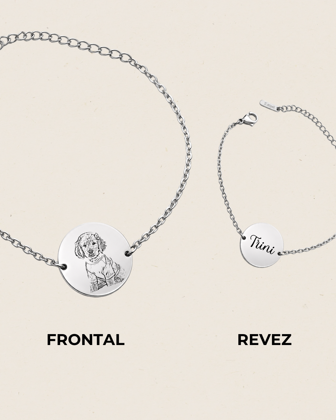 Pulsera Pets Lover Personalizada 20mm - Ocean Silver Studio