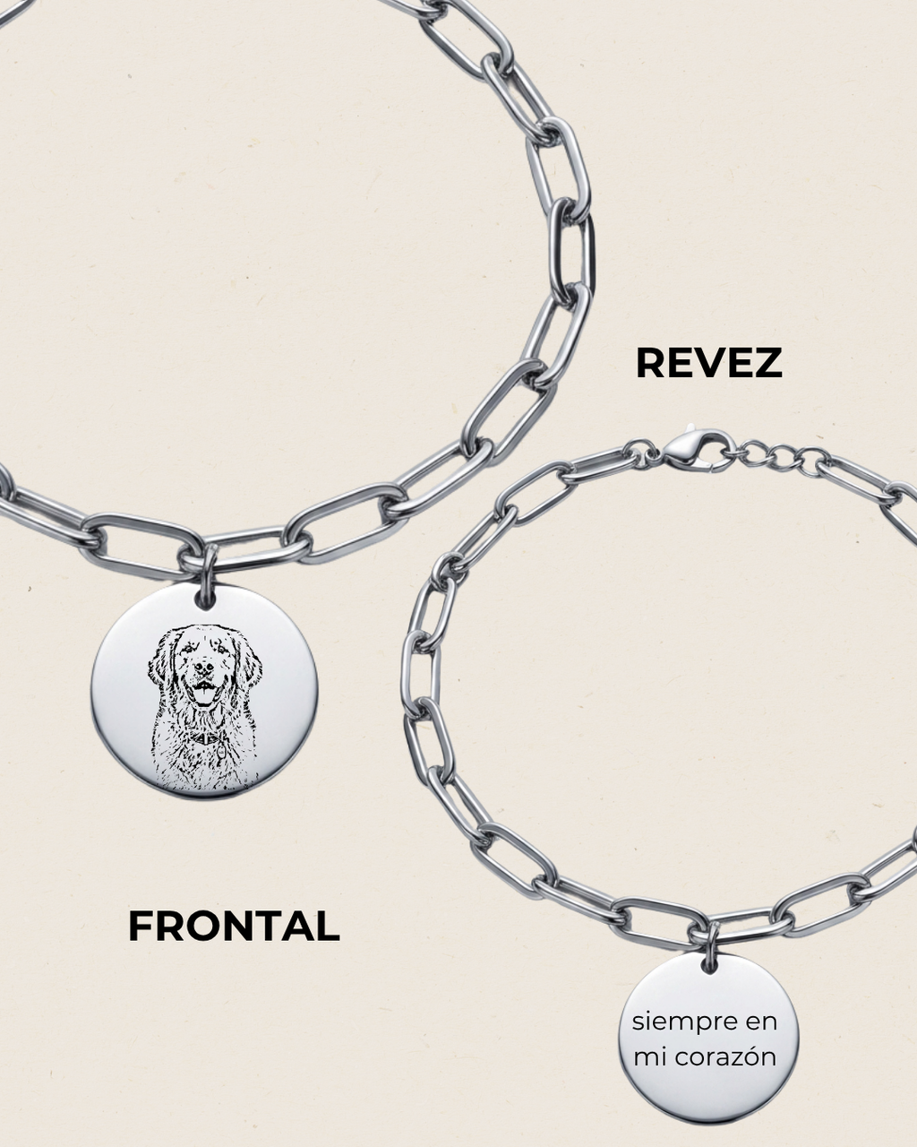 Pulsera Eslabones Pet Lover Grabada 15mm - Ocean Silver Studio