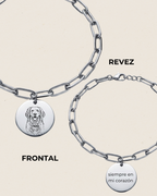Pulsera Eslabones Pet Lover Grabada 15mm - Ocean Silver Studio