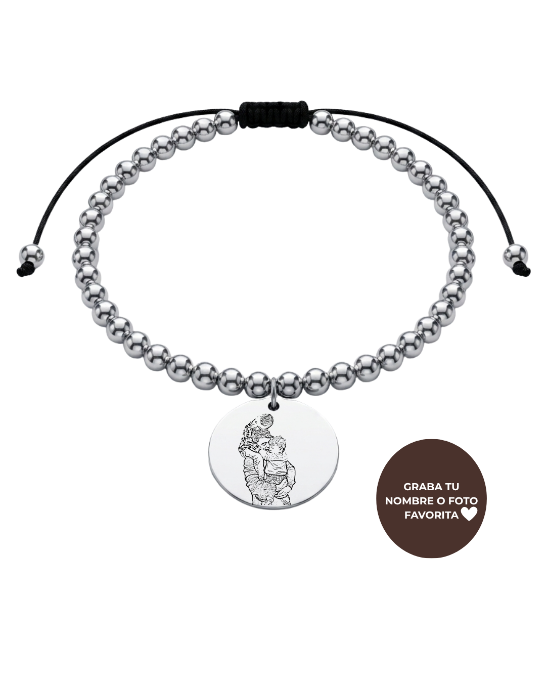 Pulsera Full Balls Grabada 15MM